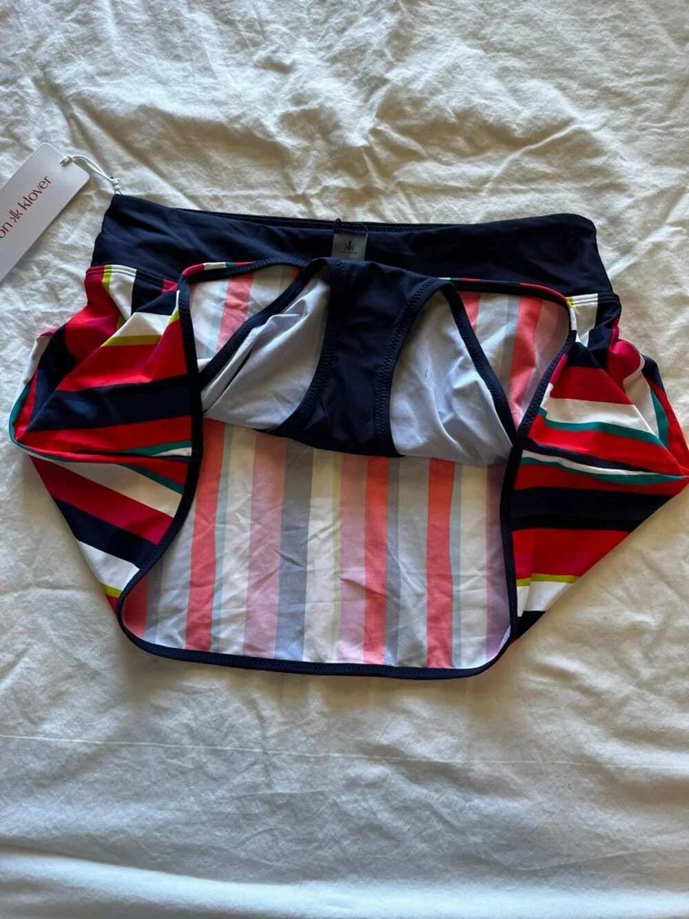 Krimson & Klover Woman's Striped Splash Summer Beach Swim Skort Sz Sm